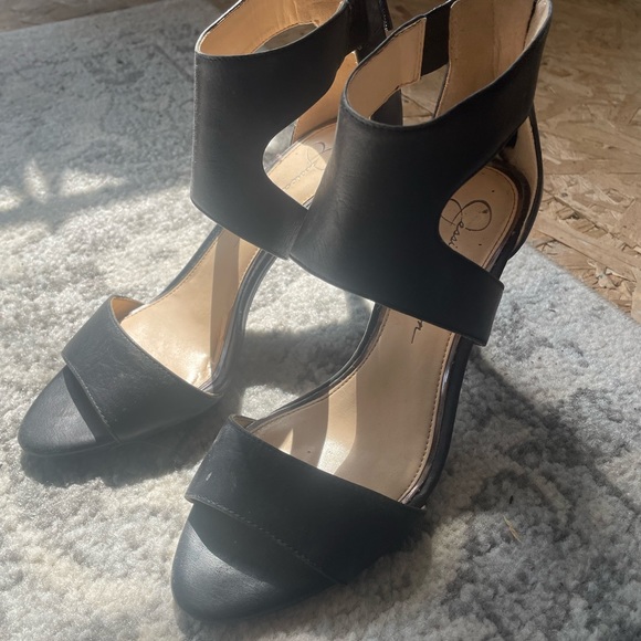Black Jessica Simpson leather heels, size 8 - Picture 1 of 9